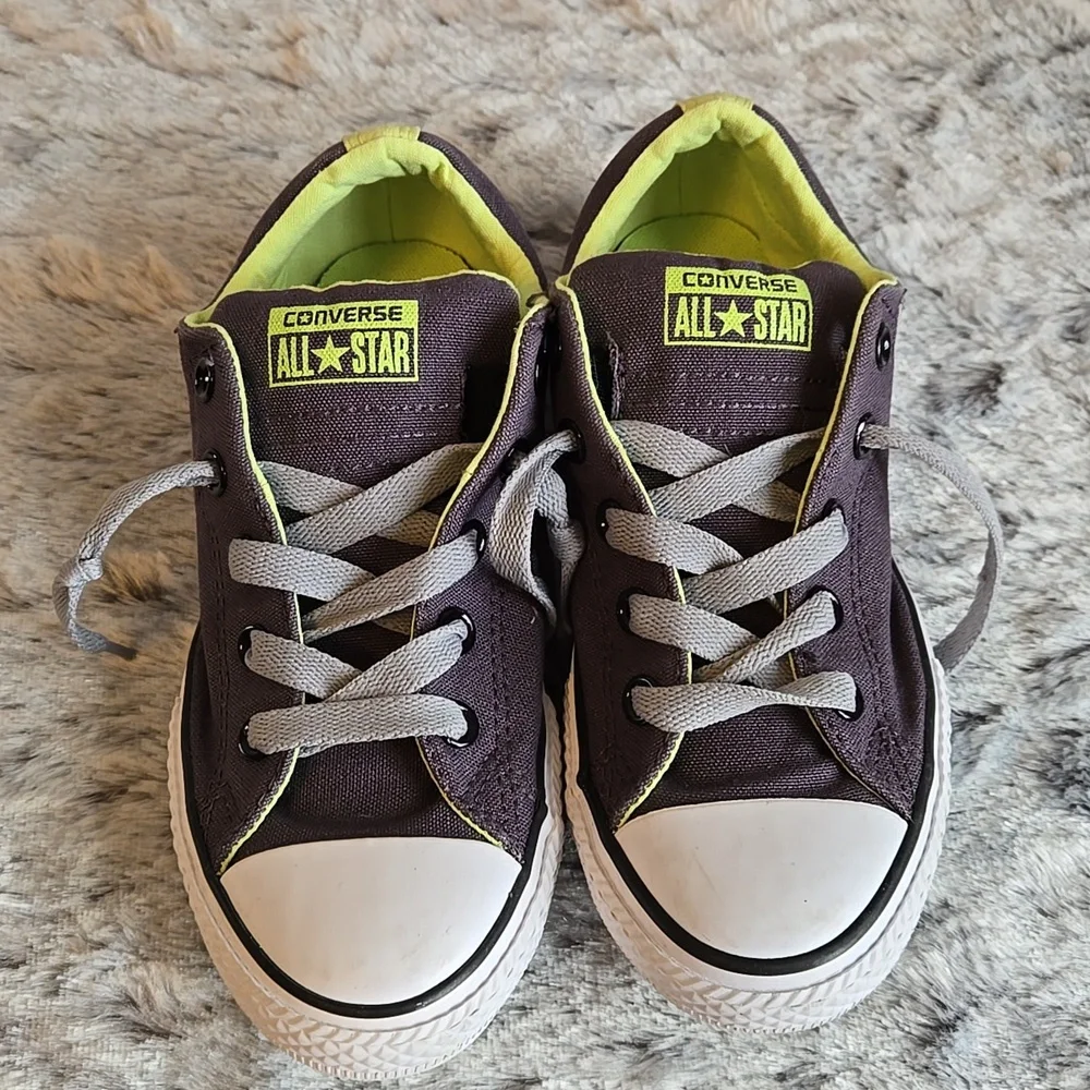 Converse Grey/Green Sneakers, Kids Size 3, Great Condition